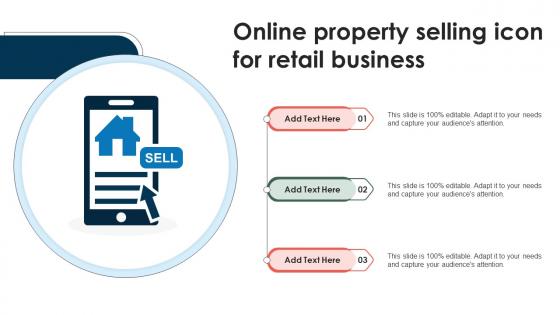 Online Property Selling Icon For Retail Business