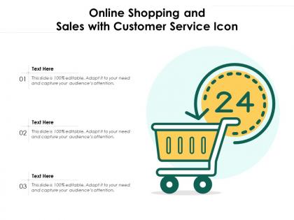 Online shopping and sales with customer service icon