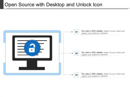 Open source with desktop and unlock icon