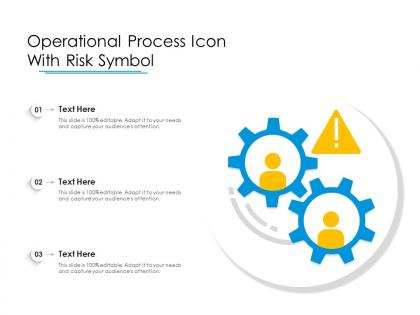 Operational process icon with risk symbol