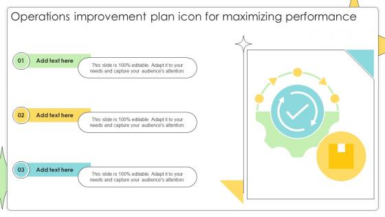 Operations Improvement Plan Icon For Maximizing Performance