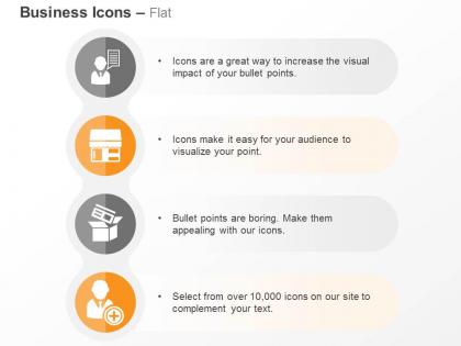 Opinions shop card in box add user ppt icons graphics