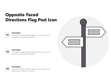 Opposite faced directions flag post icon