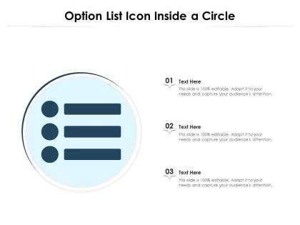 Option list icon inside a circle