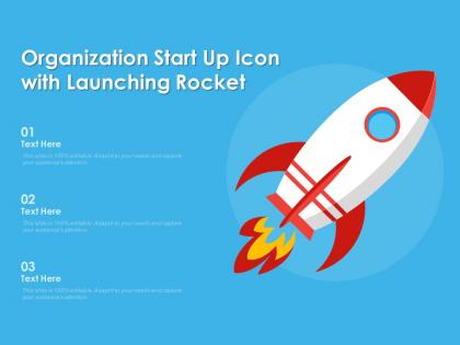 Organization start up icon with launching rocket