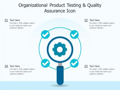 Organizational product testing and quality assurance icon