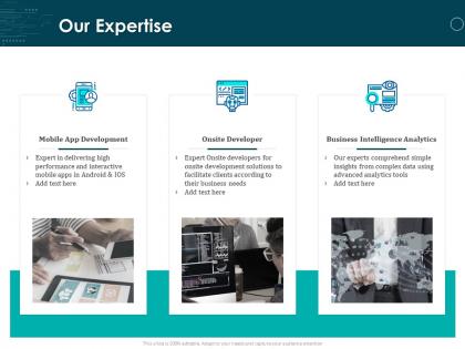Our expertise mobile app development ppt powerpoint presentation icon