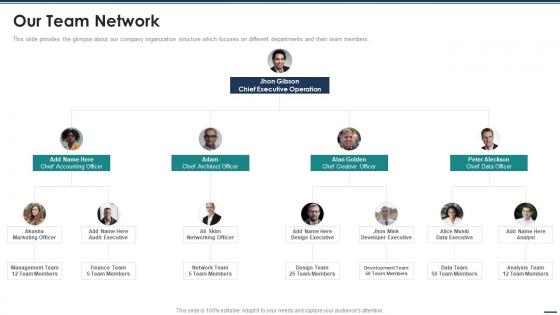 Our Team Network Enterprise Pitch Deck Ppt Powerpoint Presentation Pictures Icon