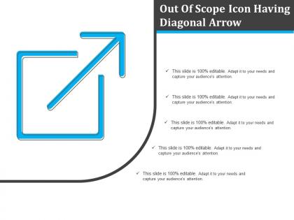 Out of scope icon having diagonal arrow