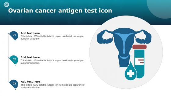 Ovarian Cancer Antigen Test Icon Ppt Sample