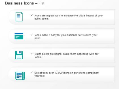 Page notepad floppy data storage ppt icons graphics