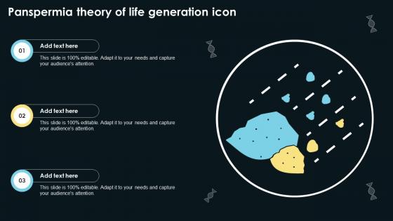 Panspermia Theory Of Life Generation Icon PPT Sample