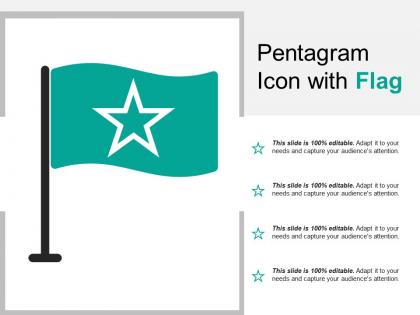 Pentagram icon with flag