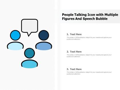 People talking icon with multiple figures and speech bubble