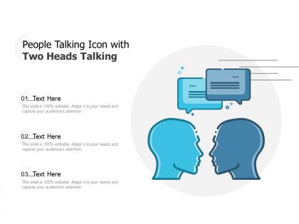 People talking icon with two heads talking