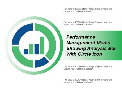 Performance management model showing analysis bar with circle icon