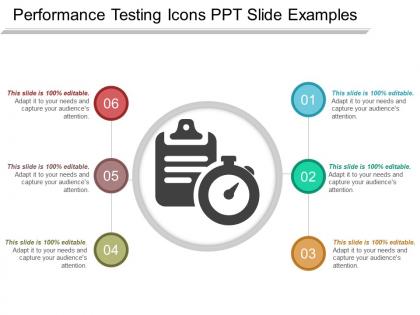 Performance testing icons ppt slide examples