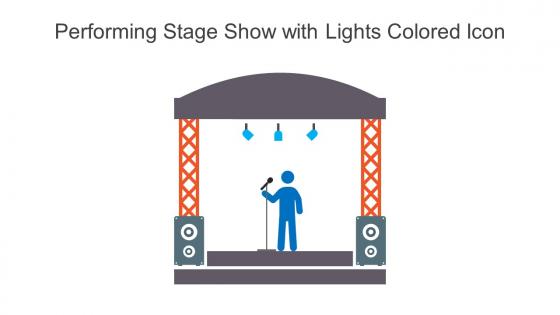 Performing Stage Show With Lights Colored Icon In Powerpoint Pptx Png And Editable Eps Format
