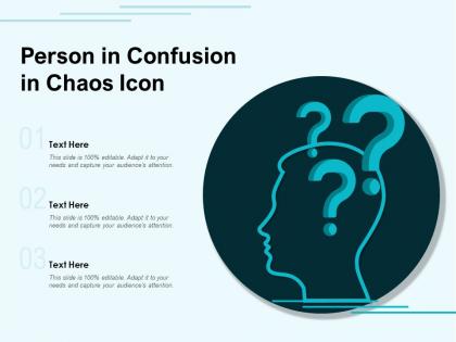 Person in confusion in chaos icon