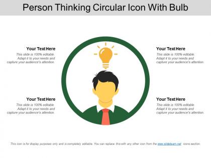 Person thinking circular icon with bulb