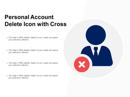 Personal account delete icon with cross