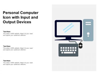 Personal computer icon with input and output devices