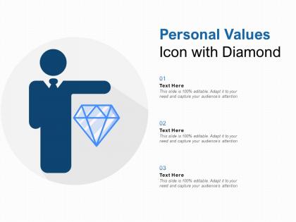 Personal values icon with diamond