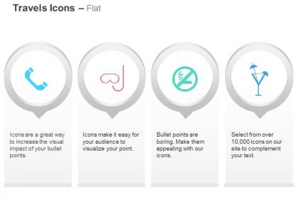 Phone scuba diving drinks no smoking ppt icons graphics