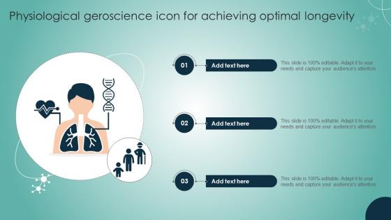 Physiological Geroscience Icon For Achieving Optimal Longevity Ppt Powerpoint