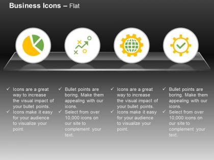Pie chart strategy global process control beneficiary ppt icons graphics