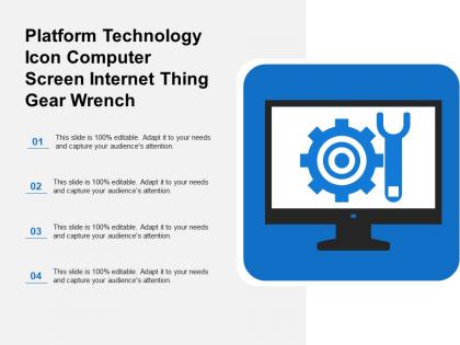 Platform technology icon computer screen internet thing gear wrench