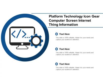 Platform technology icon gear computer screen internet thing information