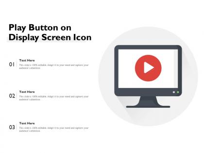 Play button on display screen icon