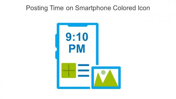 Posting Time On Smartphone Colored Icon In Powerpoint Pptx Png And Editable Eps Format
