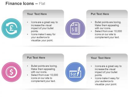 Pound financial report dollar bank cheque ppt icons graphics
