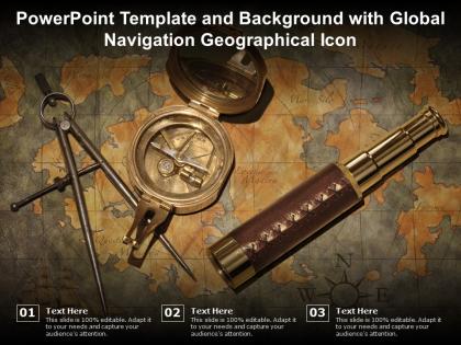 Powerpoint template and background with global navigation geographical icon