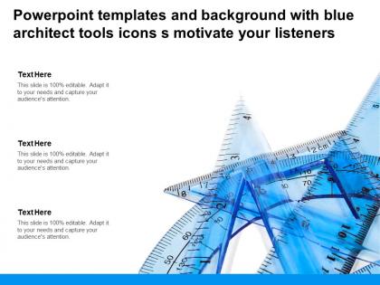 Powerpoint templates and background with blue architect tools icons s motivate your listeners