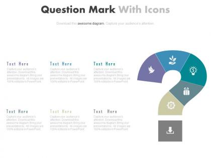 Pptx question mark with icons for business solutions flat powerpoint design