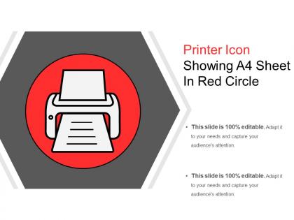 Printer icon showing a4 sheet in red circle