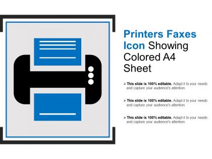 Printers faxes icon showing colored a4 sheet