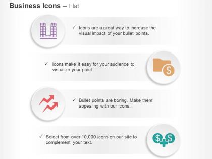 Private company folder management upward arrows medical support ppt icons graphics