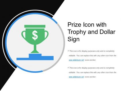 Prize icon with trophy and dollar sign