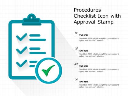 Procedures checklist icon with approval stamp