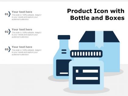 Product icon with bottle and boxes