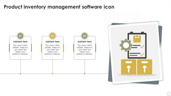 Product Inventory Management Software Icon Ppt Sample