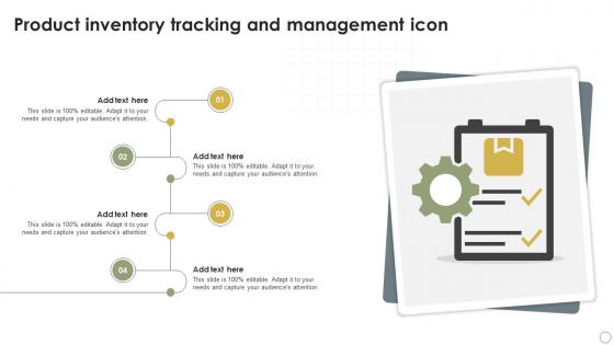 Product Inventory Tracking And Management Icon Ppt Slide