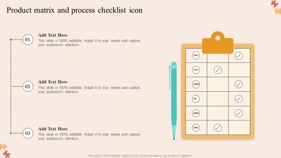 Product Matrix And Process Checklist Icon