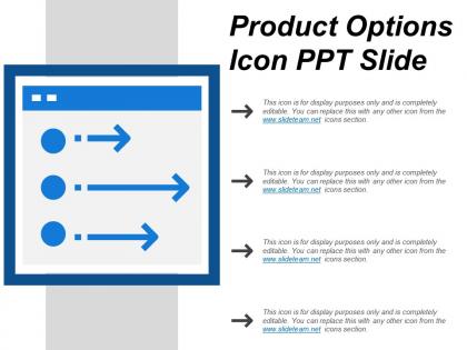 Product options icon ppt slide