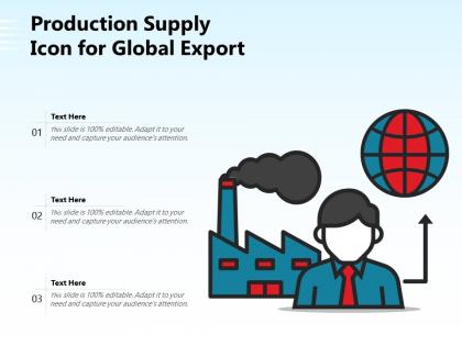 Production supply icon for global export