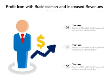 Profit icon with businessman and increased revenues